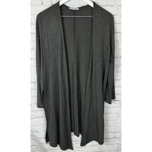 M.M. LAFLEUR Women’s Gray Viscose Elastane Open Cardigan Sweater Size Medium